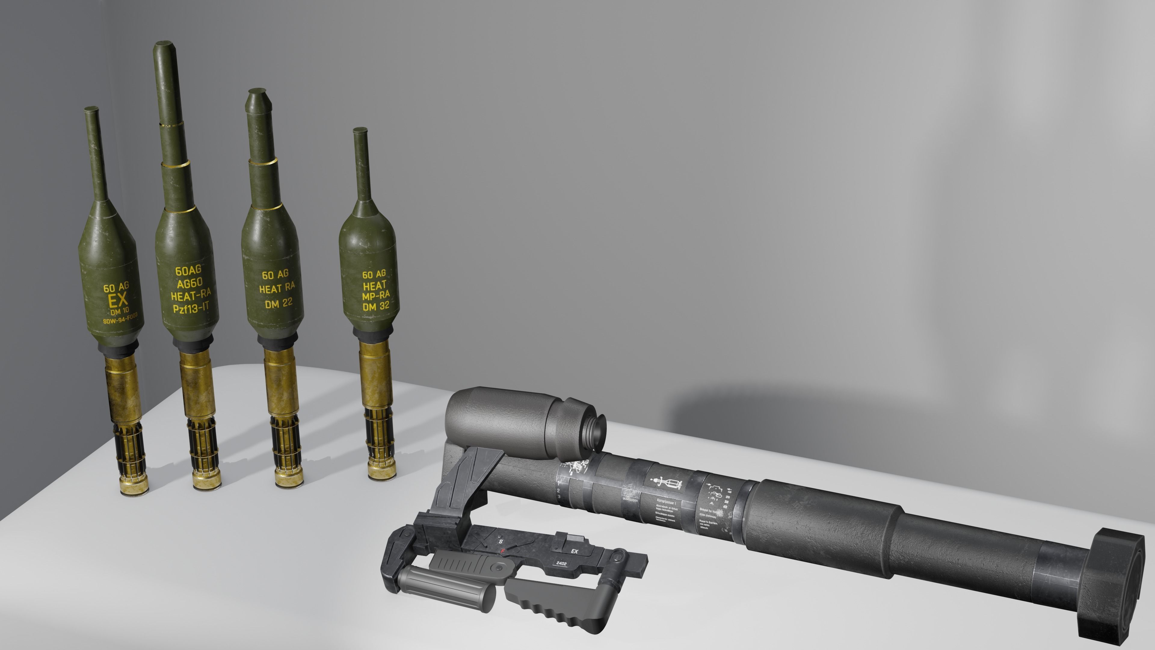 Ultimate Panzerfaust 3 Rocket Launcher Pack Low-poly 3D model_2