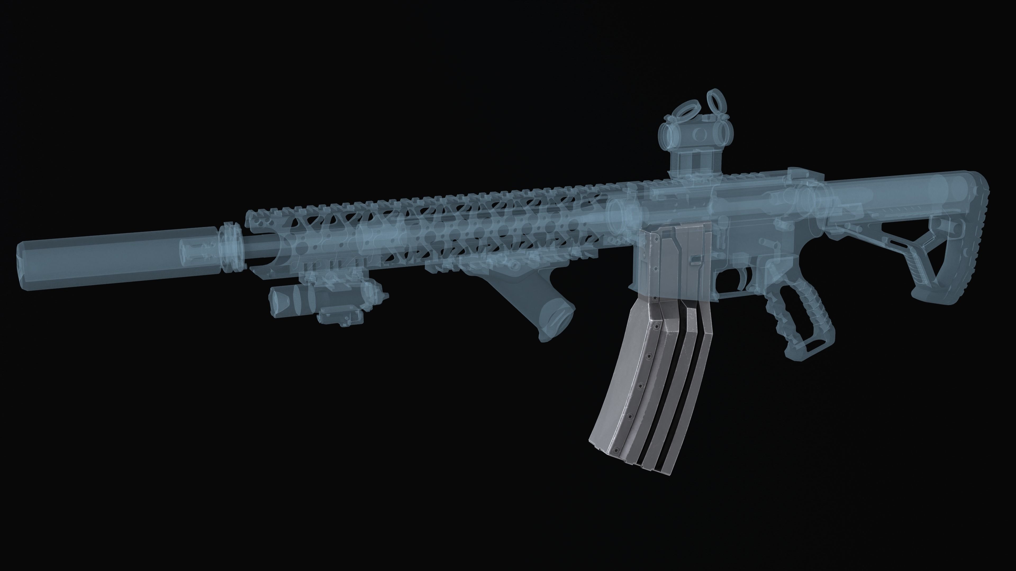 Surefire MAG5-60 Stanag magazine M4 AR Low-poly 3D model_2