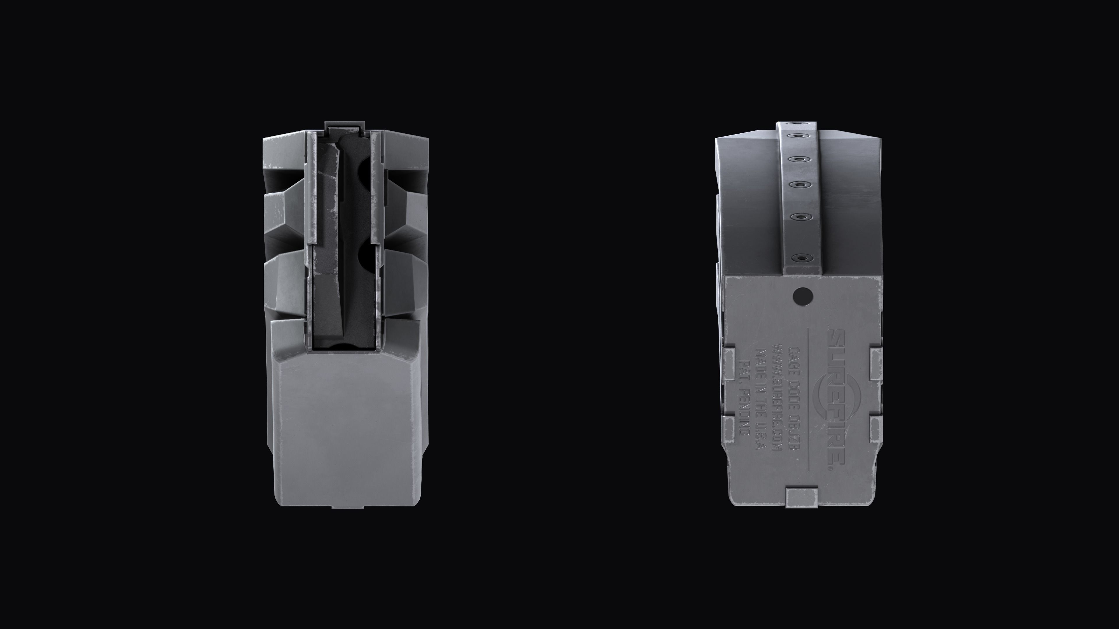Surefire MAG5-60 Stanag magazine M4 AR Low-poly 3D model_11