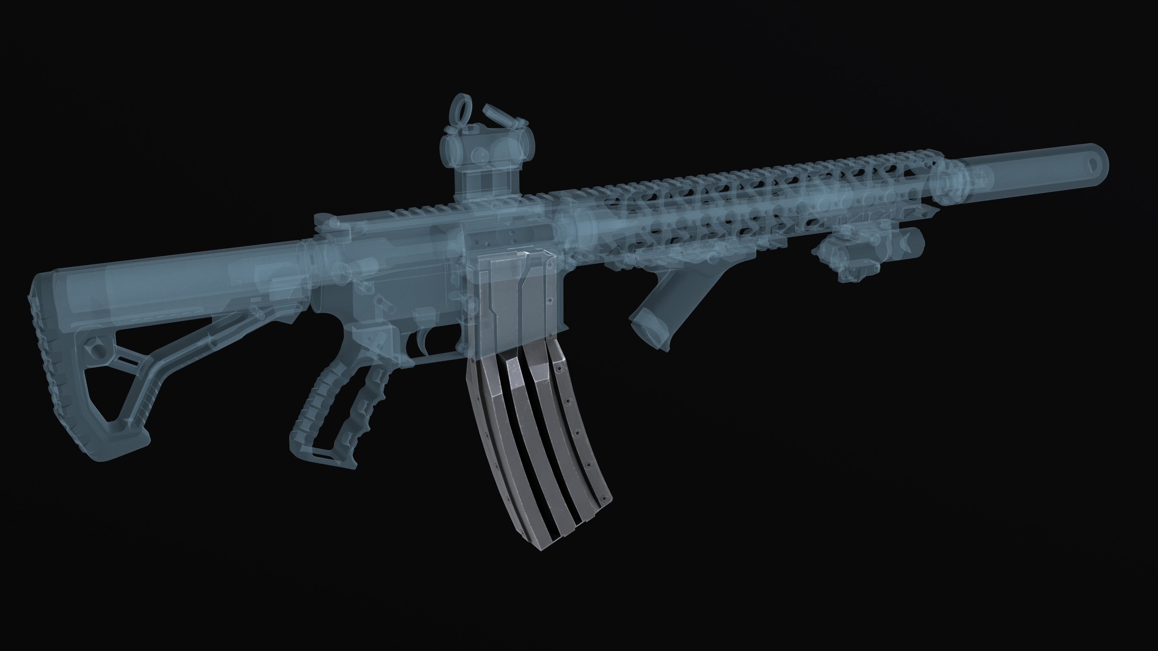 Surefire MAG5-60 Stanag magazine M4 AR Low-poly 3D model_3