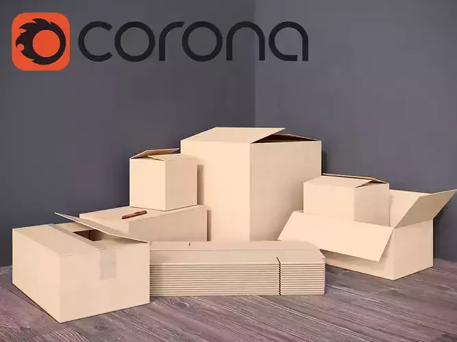 A set of cardboard boxes