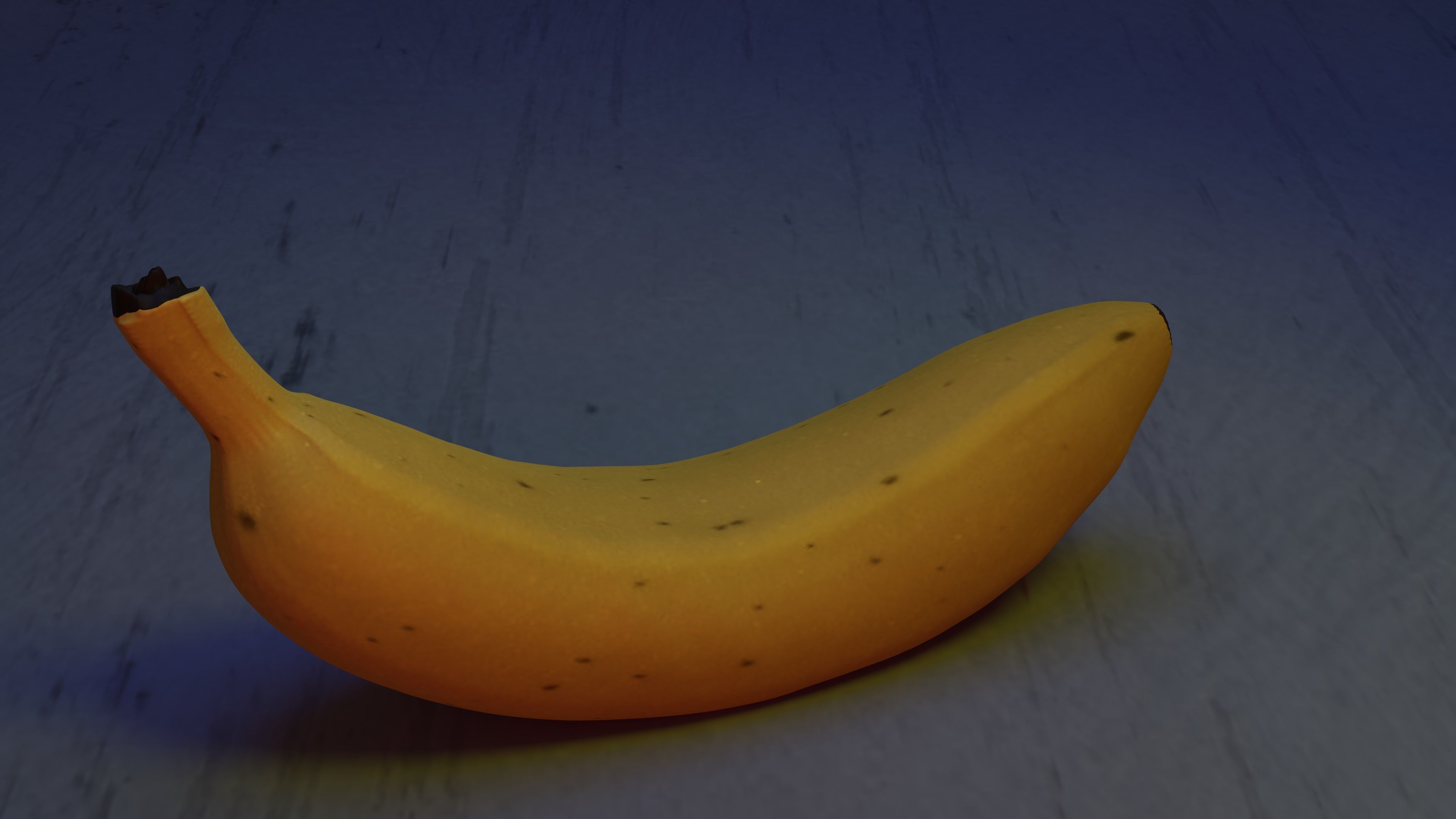 Yellow ripe banana with spots Free 3D model_2