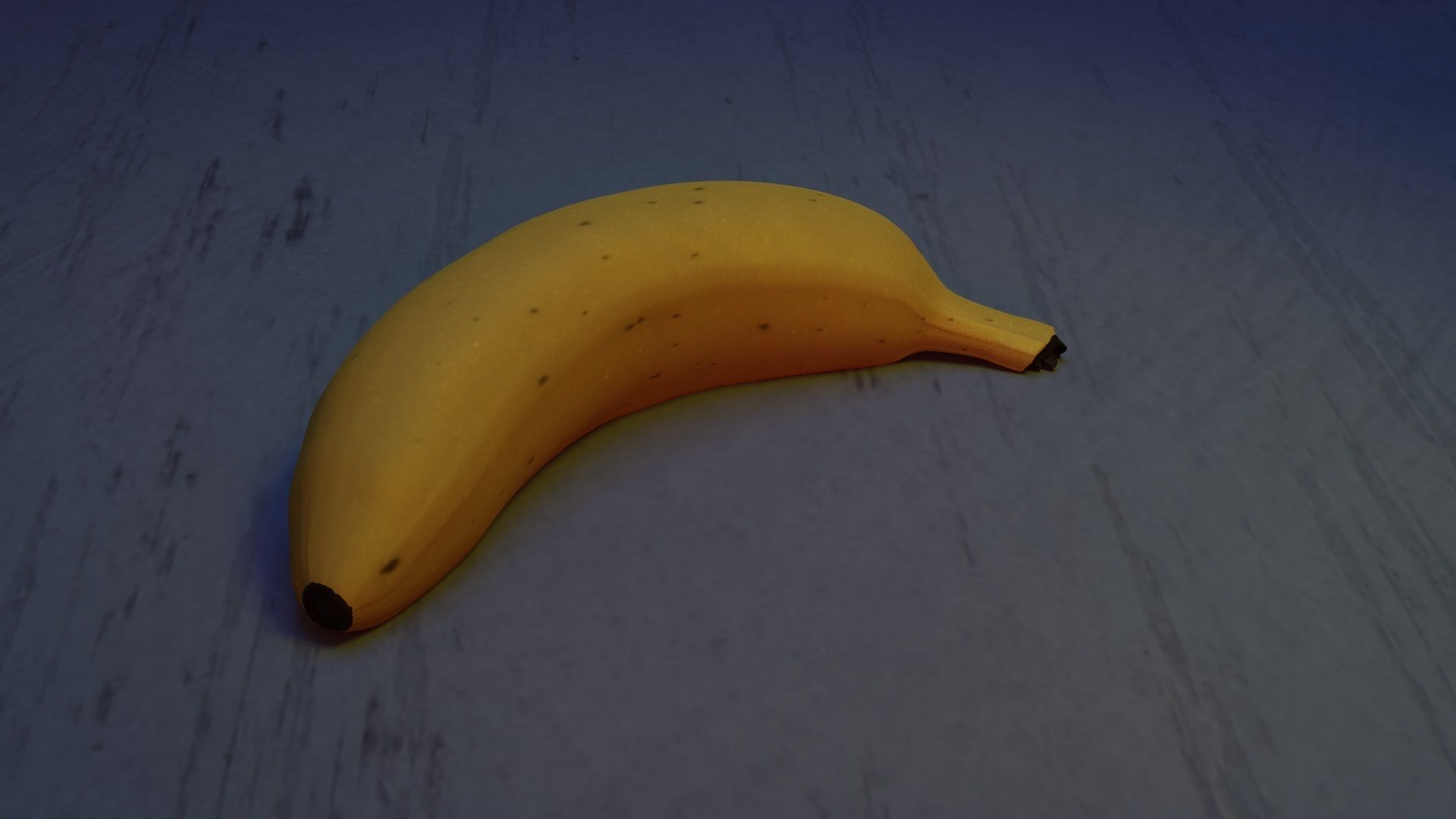 Yellow ripe banana with spots Free 3D model_4