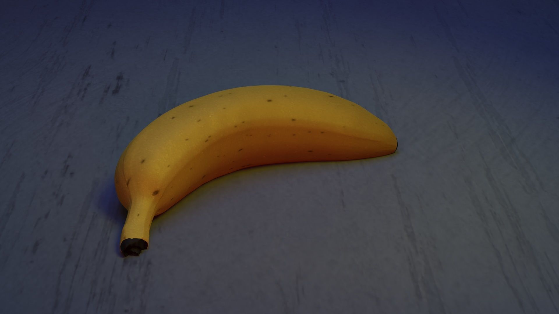 Yellow ripe banana with spots Free 3D model_3