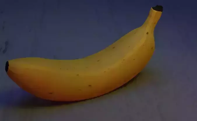 Yellow ripe banana with spots