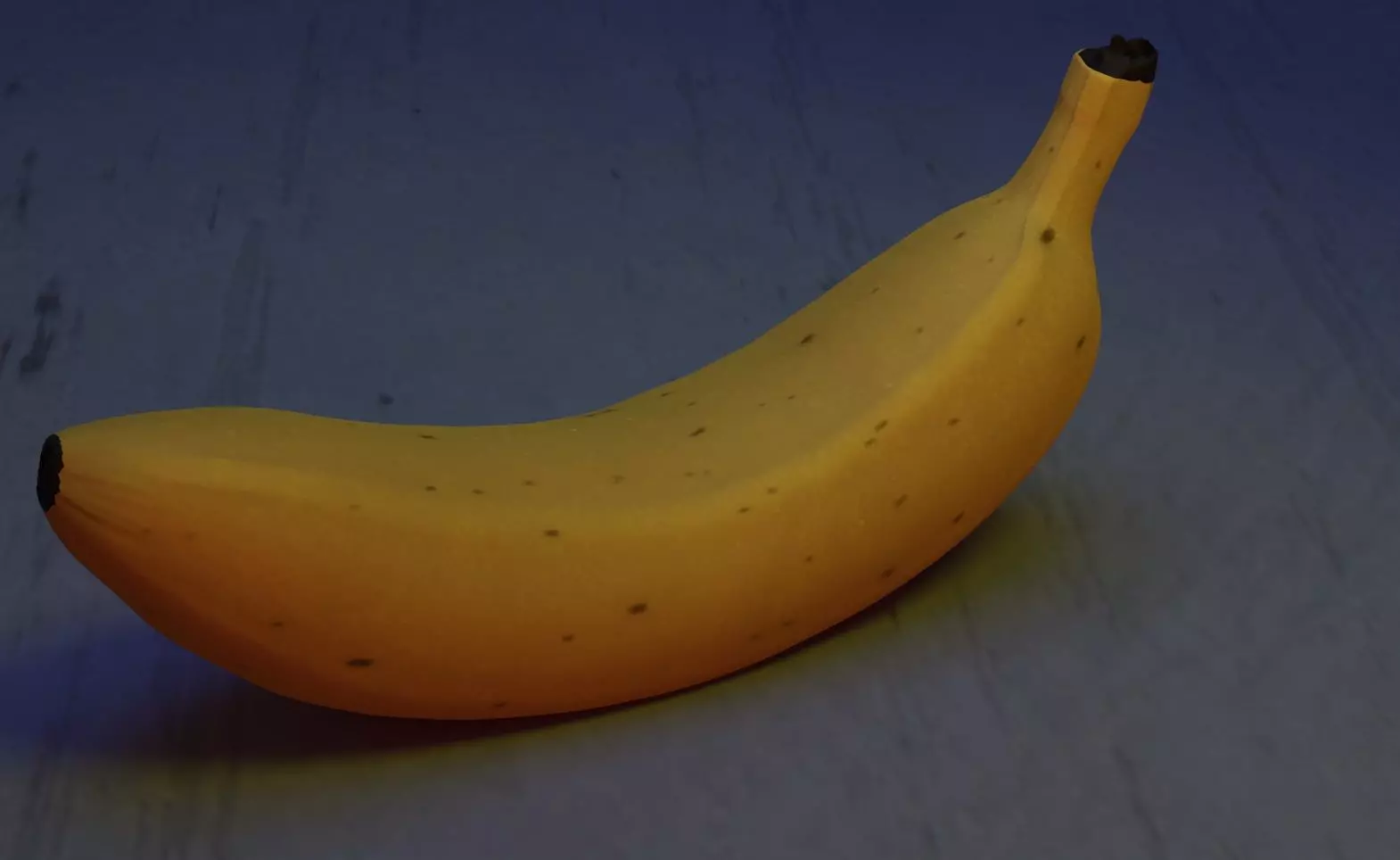 Yellow ripe banana with spots Free 3D model_0