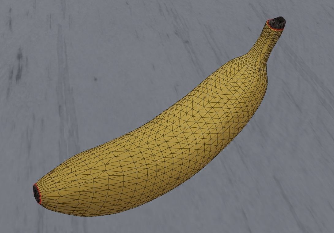 Yellow ripe banana with spots Free 3D model_8