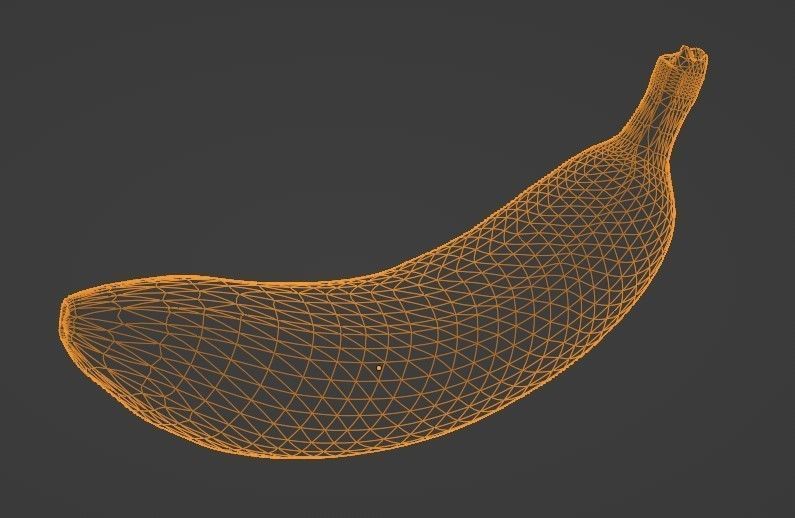 Yellow ripe banana with spots Free 3D model_9