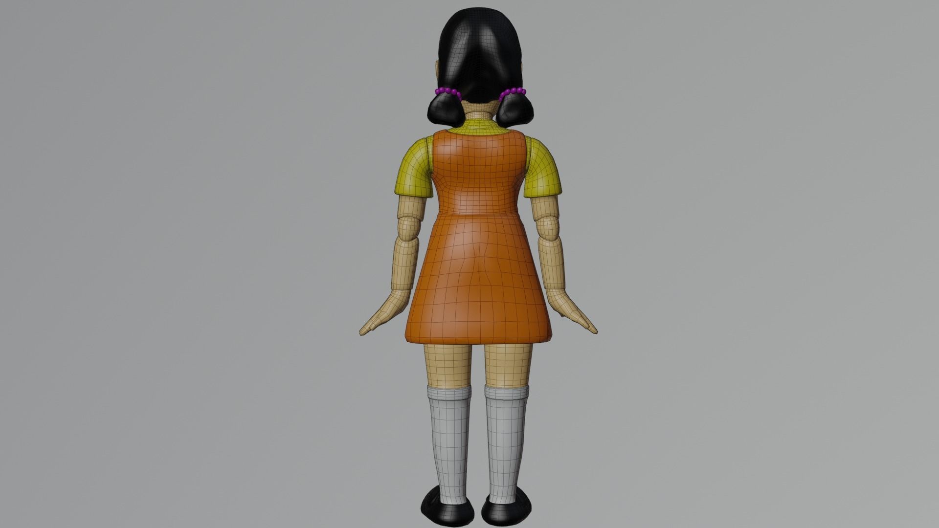 squid game doll Low-poly 3D model_9