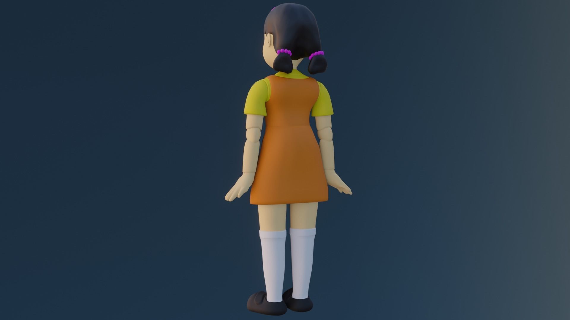 squid game doll Low-poly 3D model_2