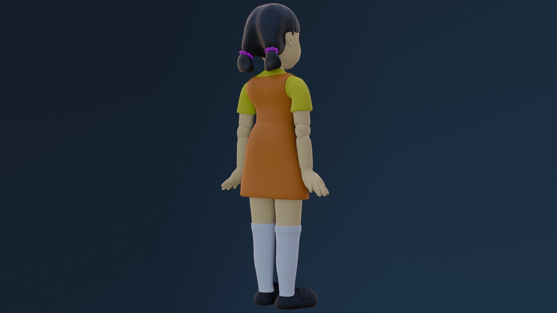 squid game doll Low-poly 3D model_3