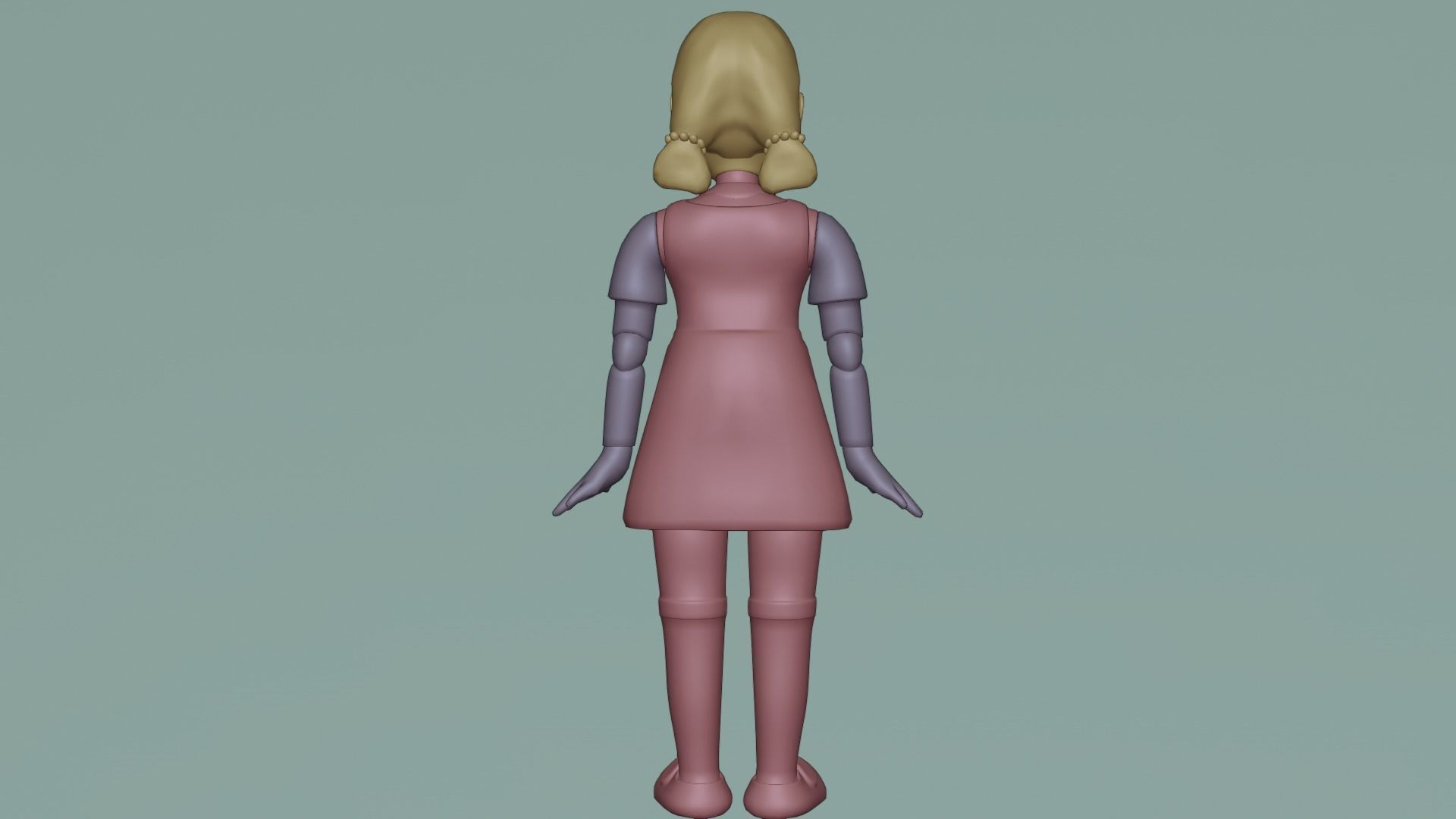 squid game doll Low-poly 3D model_11