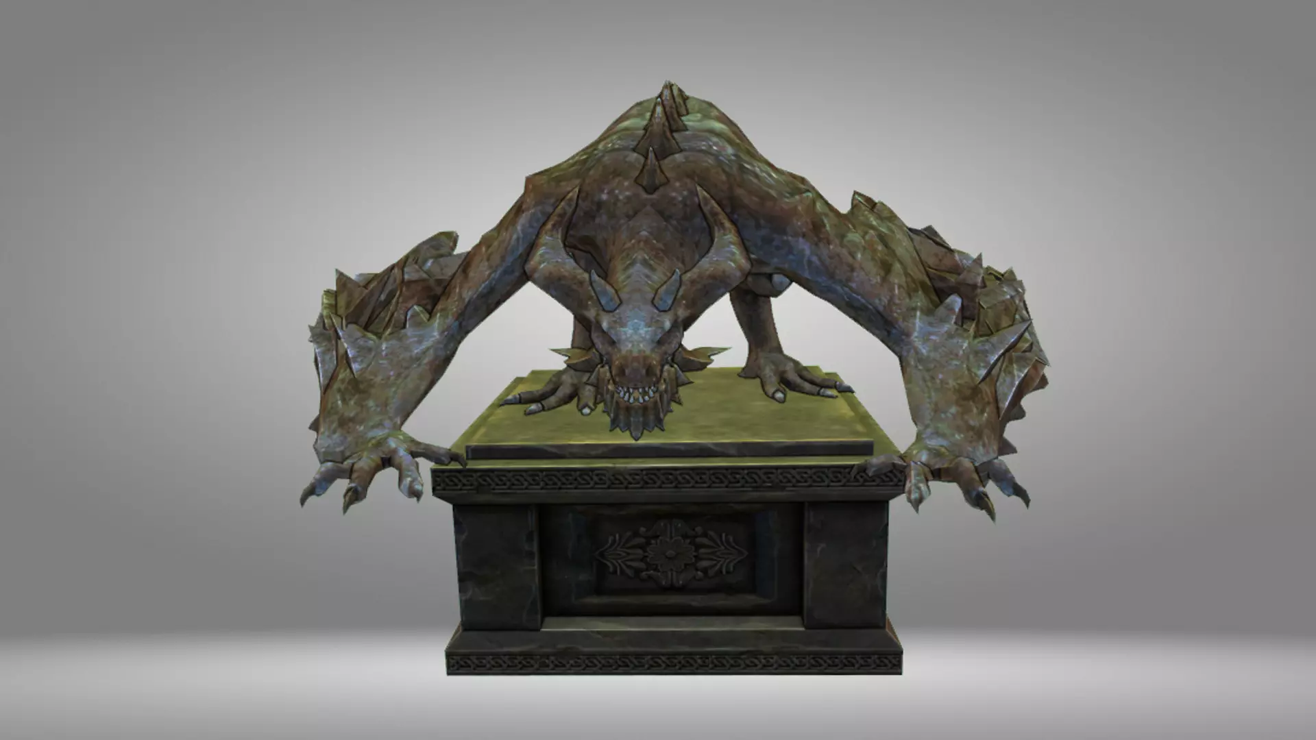 Blue Dragon Sculpture 3D print model_0