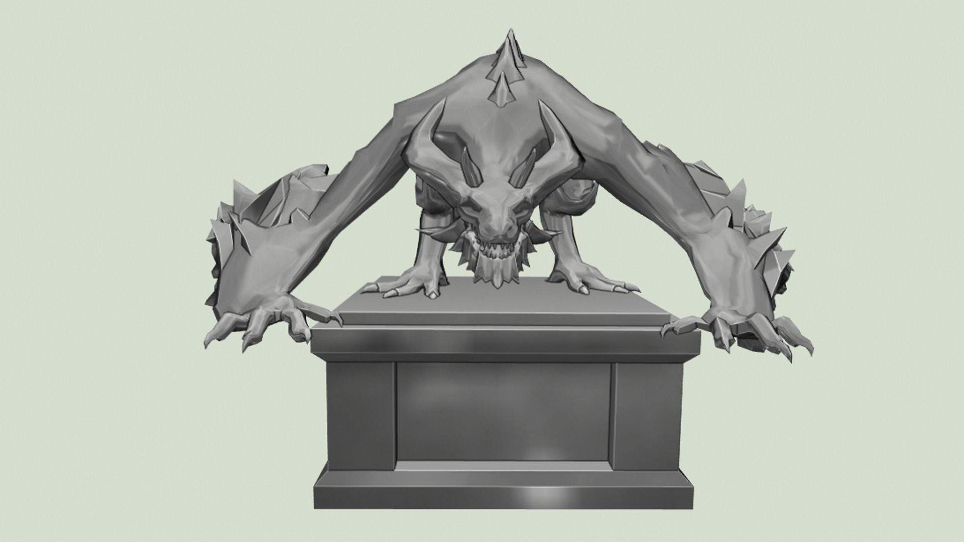 Blue Dragon Sculpture 3D print model_10