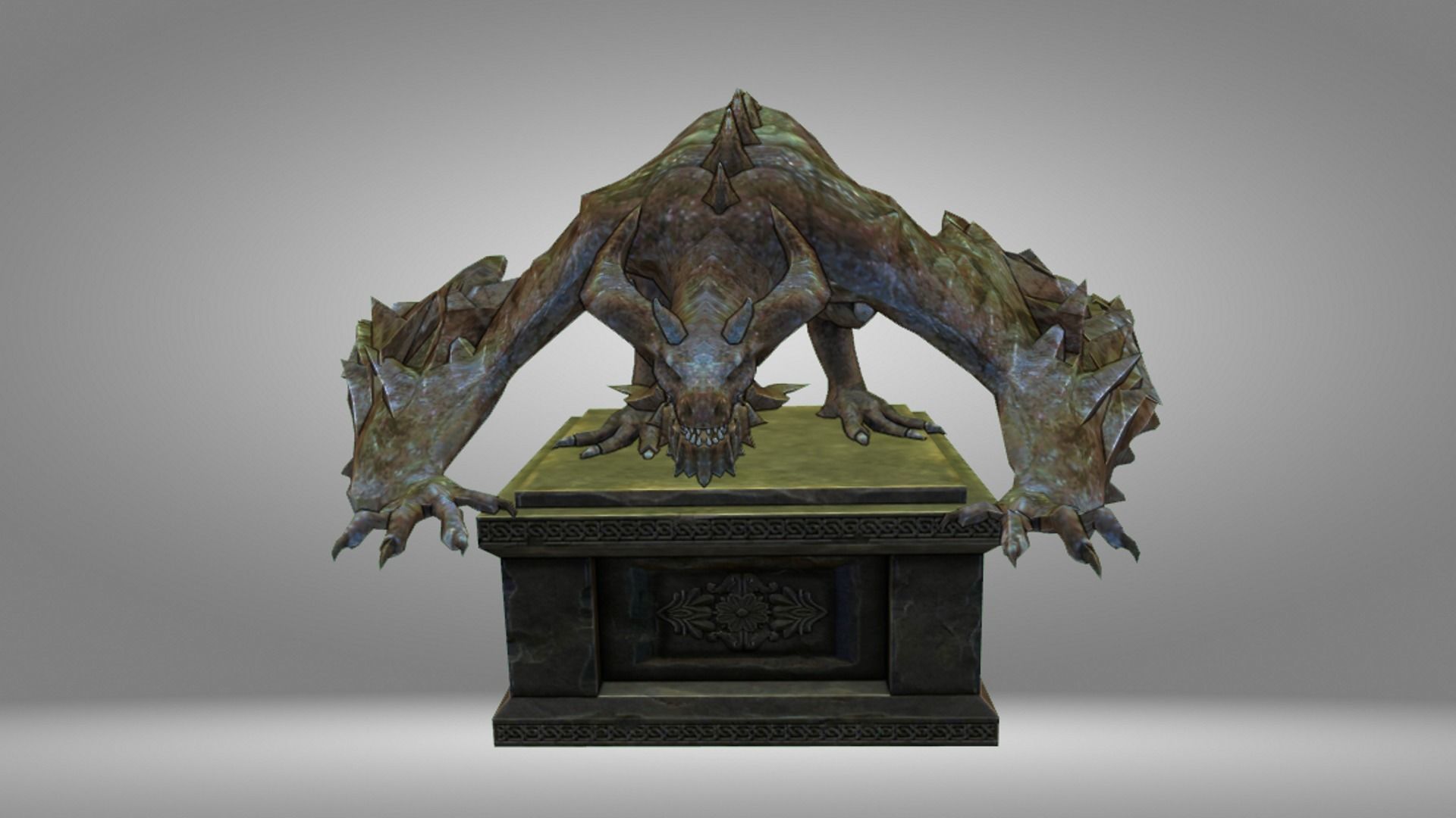 Blue Dragon Sculpture 3D print model_8