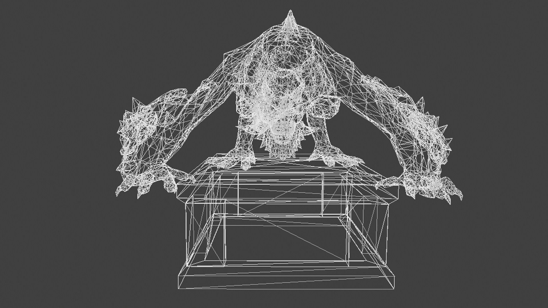 Blue Dragon Sculpture 3D print model_11