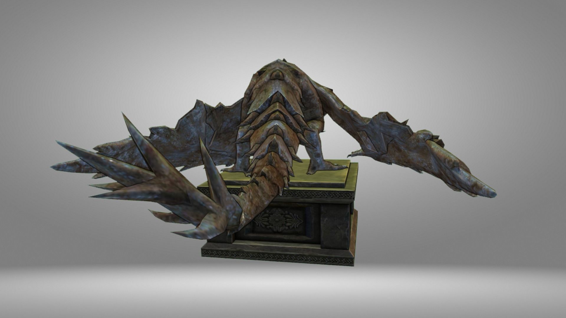 Blue Dragon Sculpture 3D print model_5