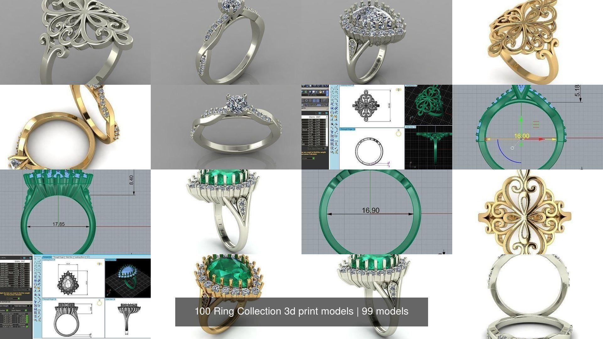 100 Ring Collection 3d print models _37