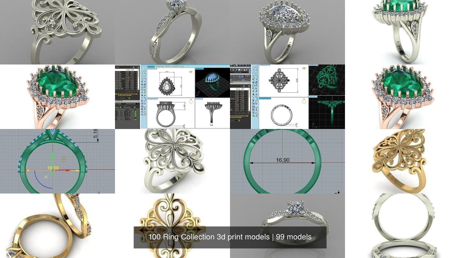 100 Ring Collection 3d print models _38