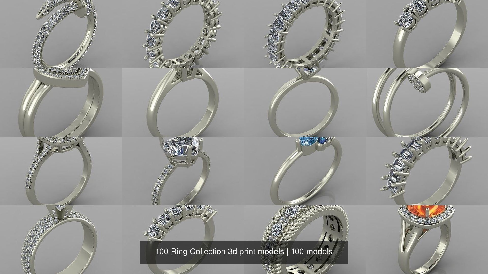 100 Ring Collection 3d print models _13