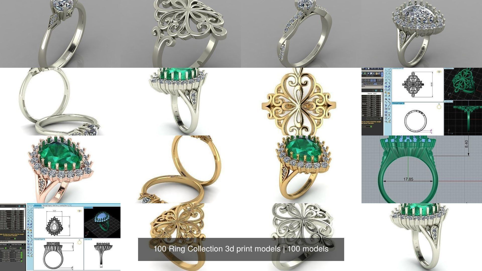 100 Ring Collection 3d print models _36