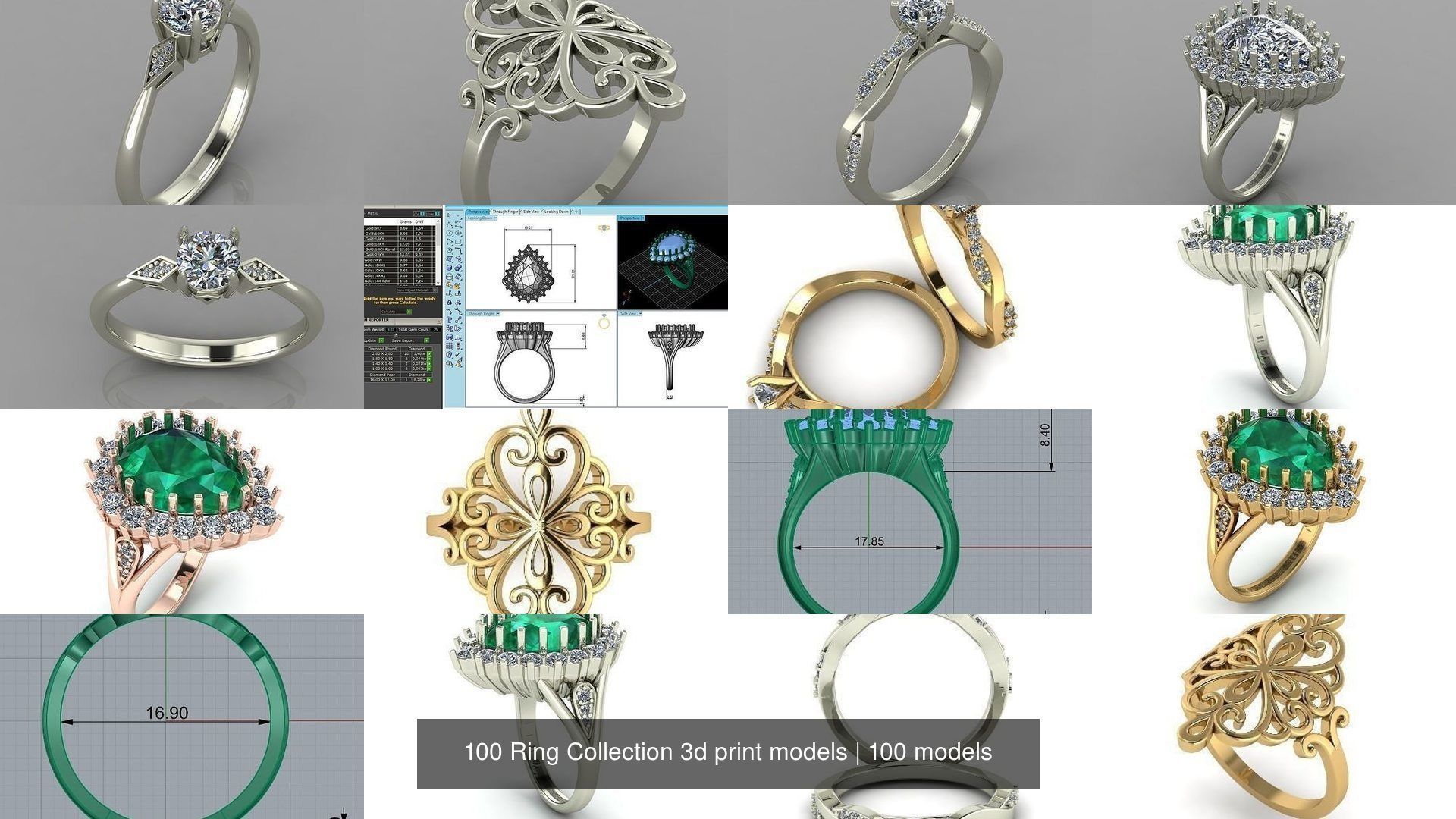100 Ring Collection 3d print models _46