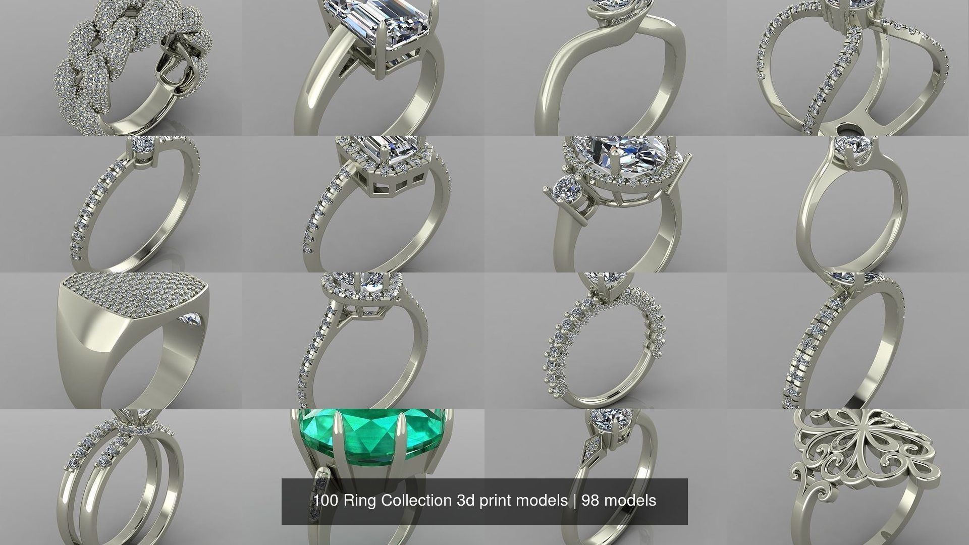100 Ring Collection 3d print models _34