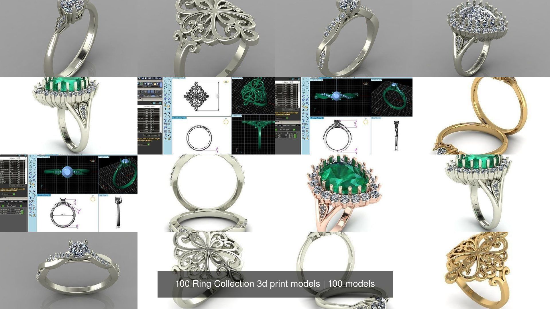 100 Ring Collection 3d print models _45