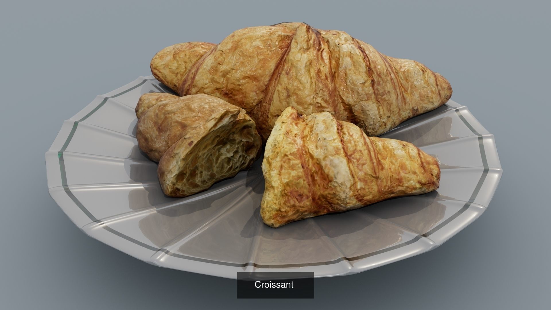 Croissant 5 Picecs  3D Model Collection_2
