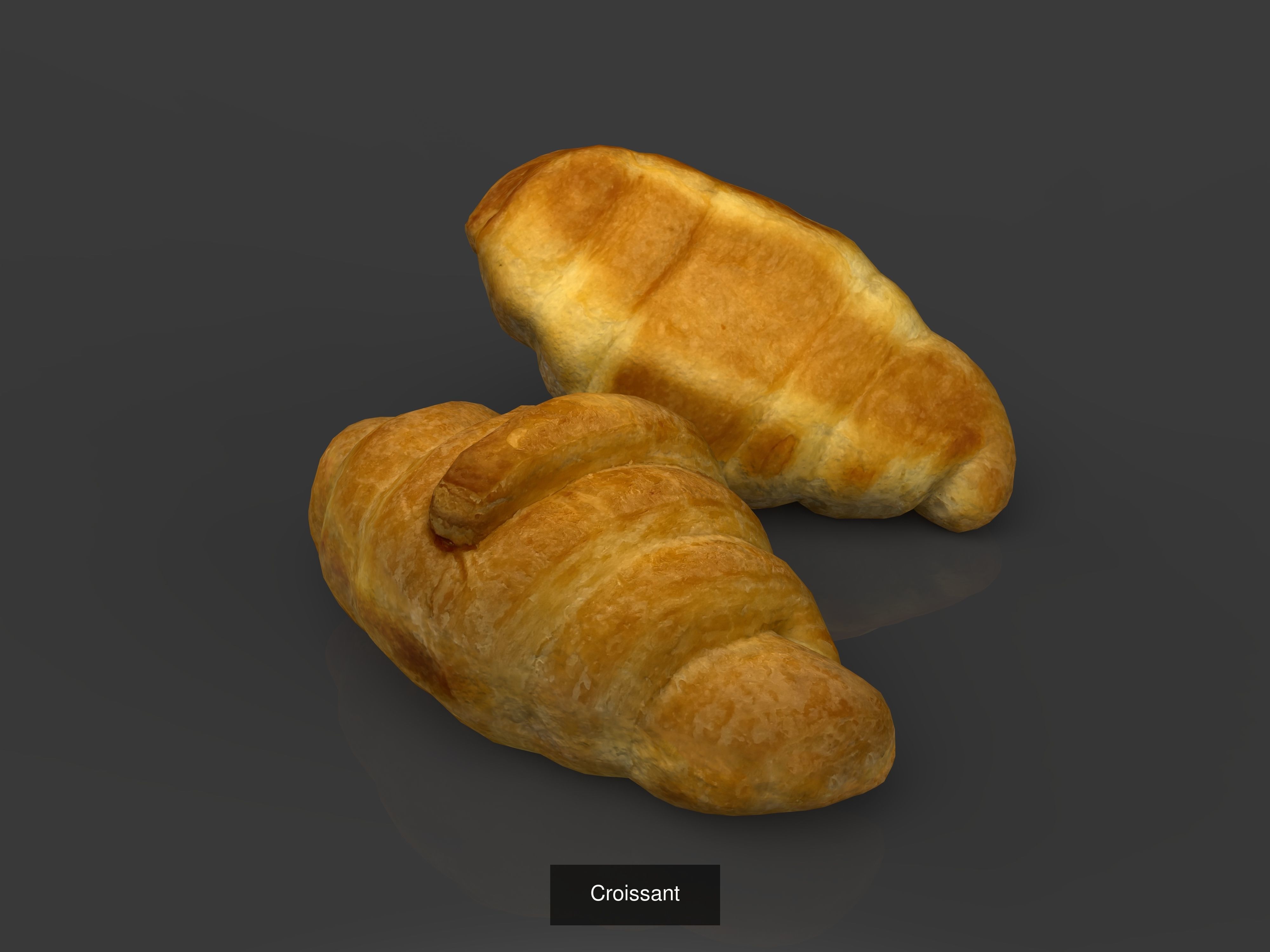 Croissant 5 Picecs  3D Model Collection_3