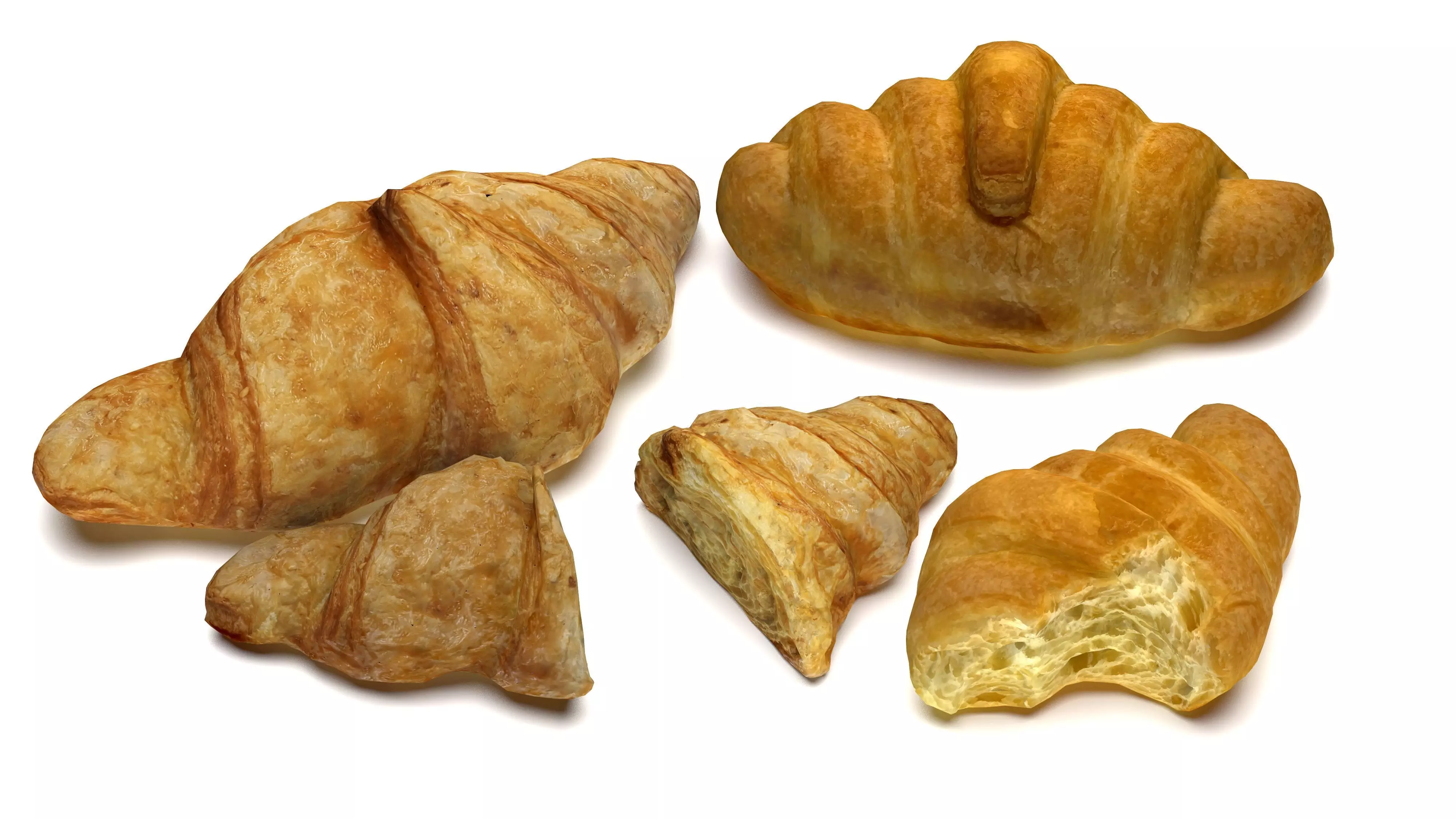 Croissant 5 Picecs  3D Model Collection_0