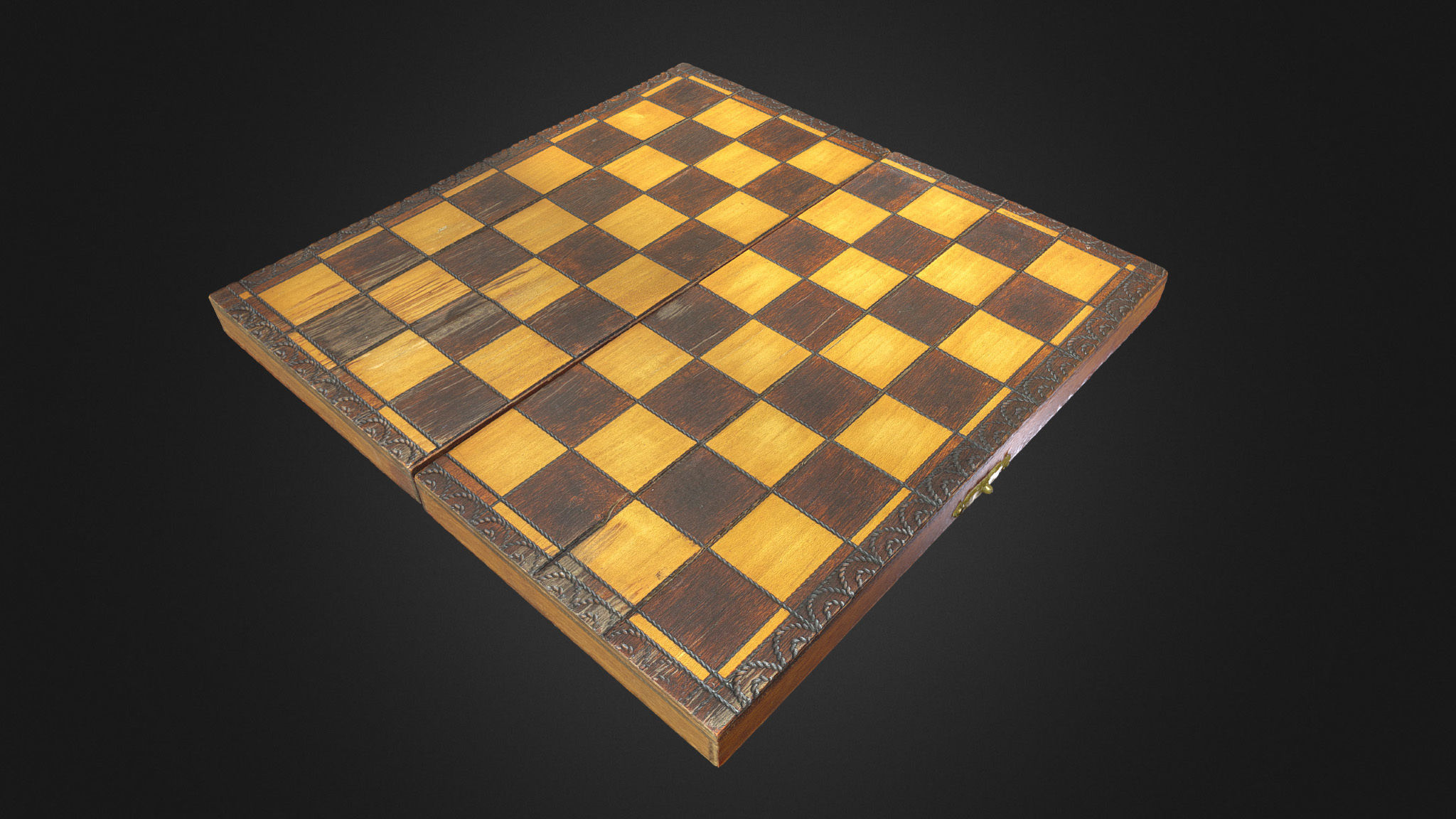 Chessboard 01 - Optimized Scan Low-poly 3D model_1