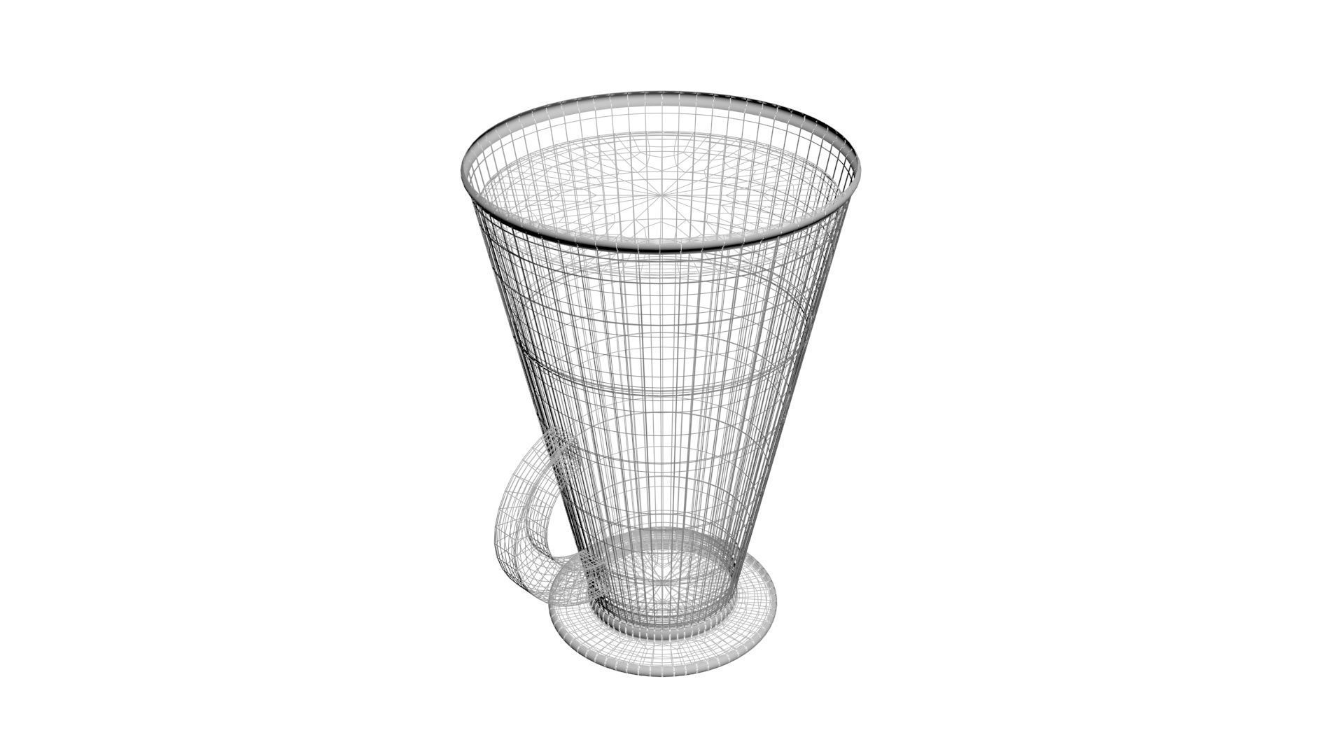 Latte In Latte Cup 3D model_13