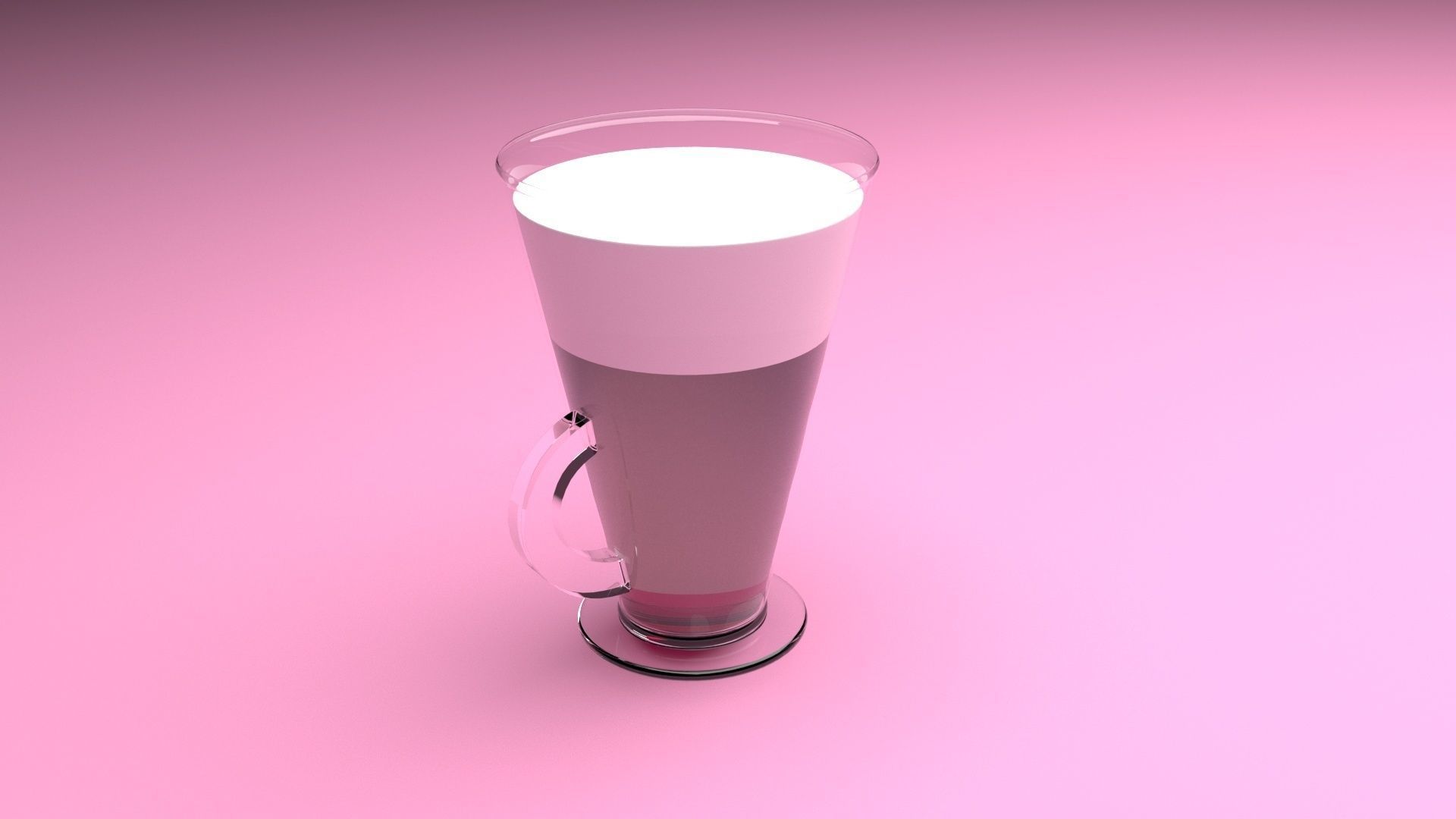 Latte In Latte Cup 3D model_6
