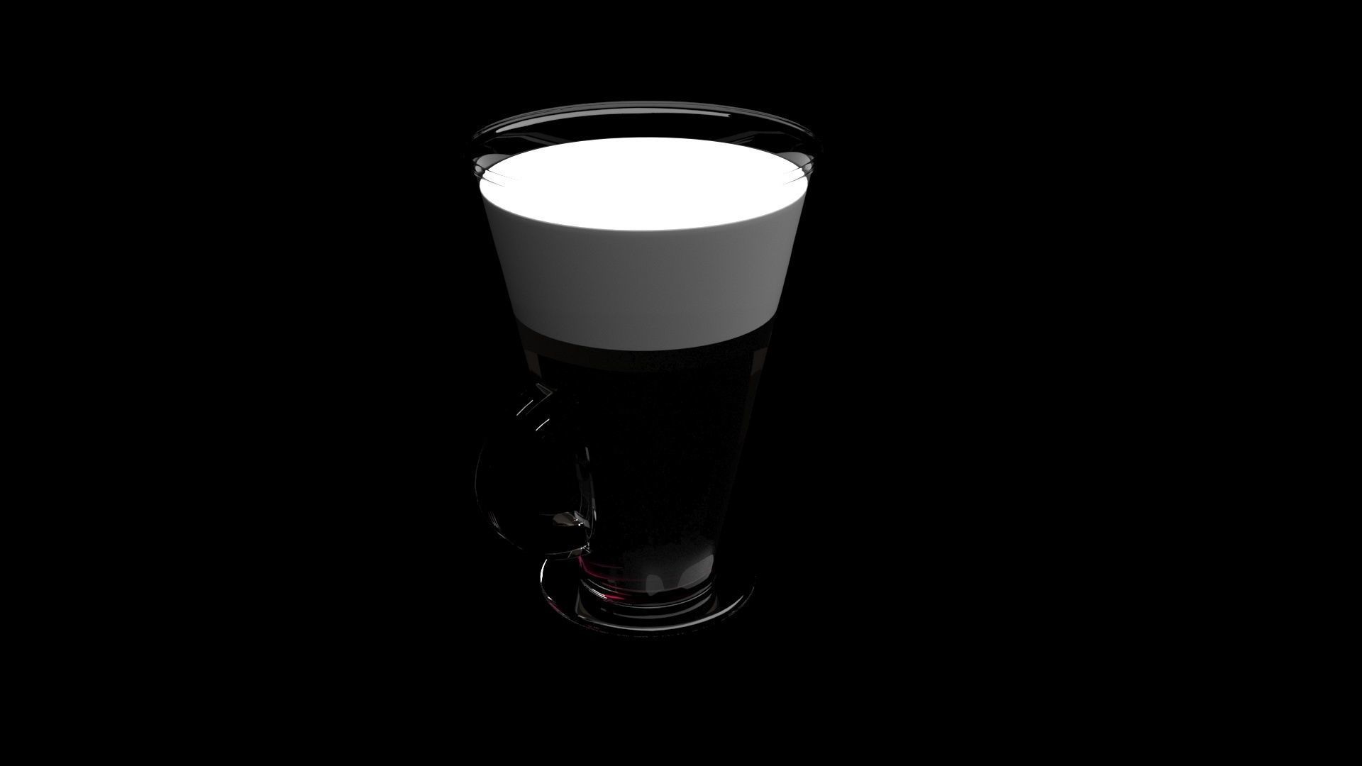 Latte In Latte Cup 3D model_7