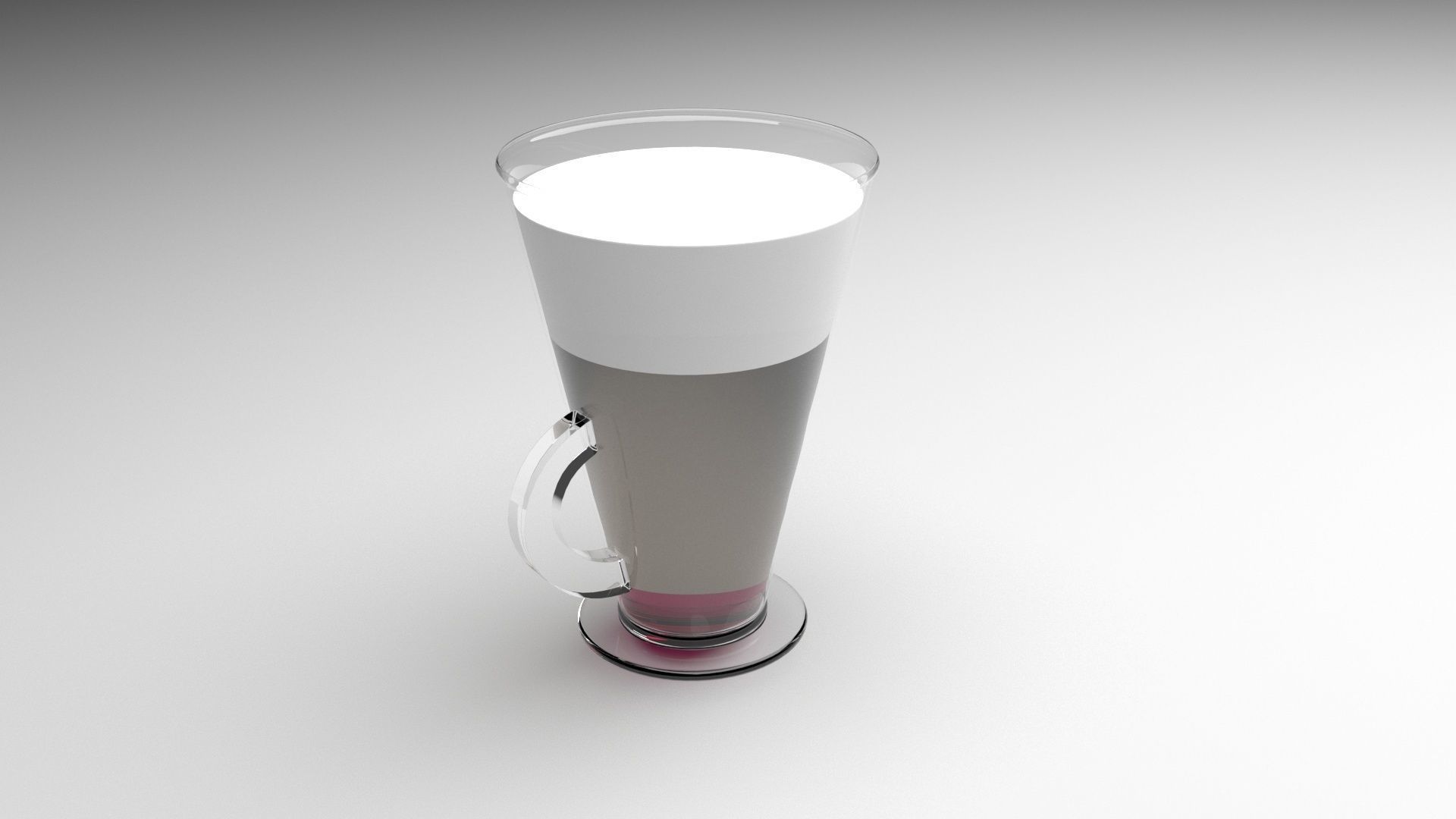 Latte In Latte Cup 3D model_4