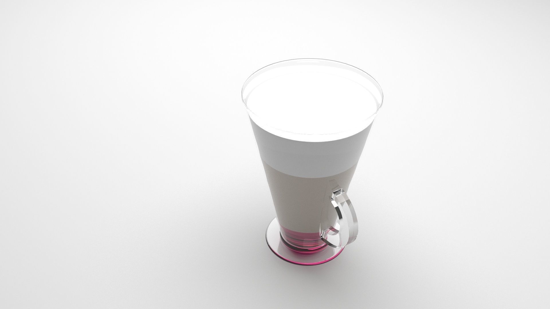 Latte In Latte Cup 3D model_3
