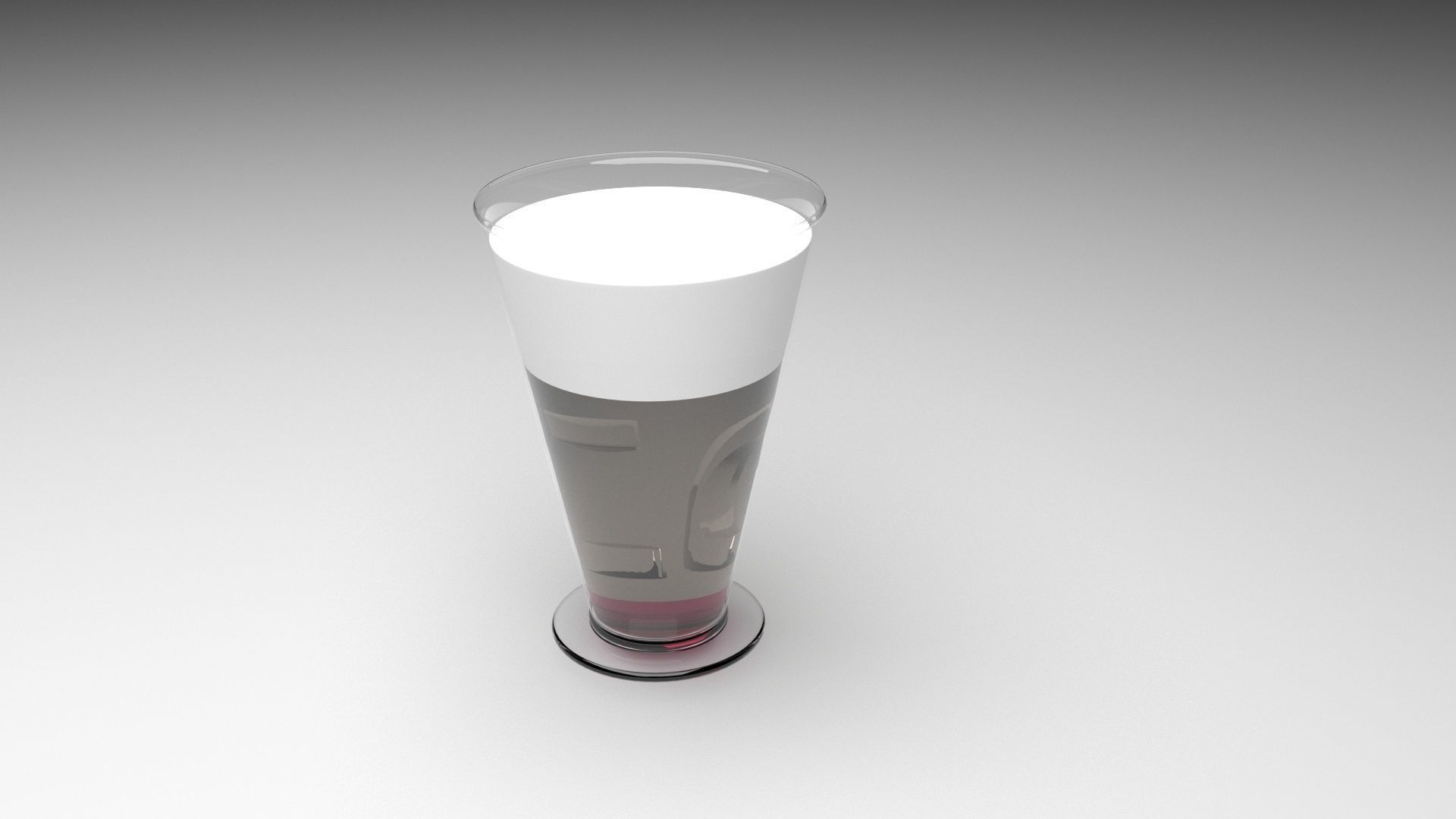Latte In Latte Cup 3D model_1