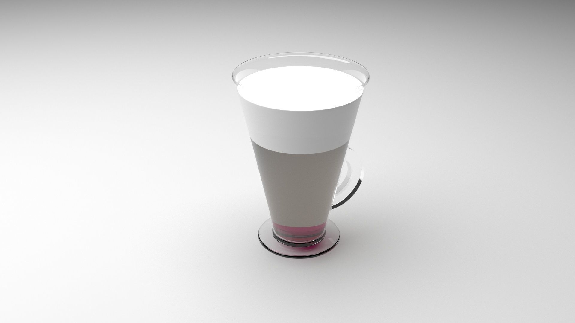 Latte In Latte Cup 3D model_2