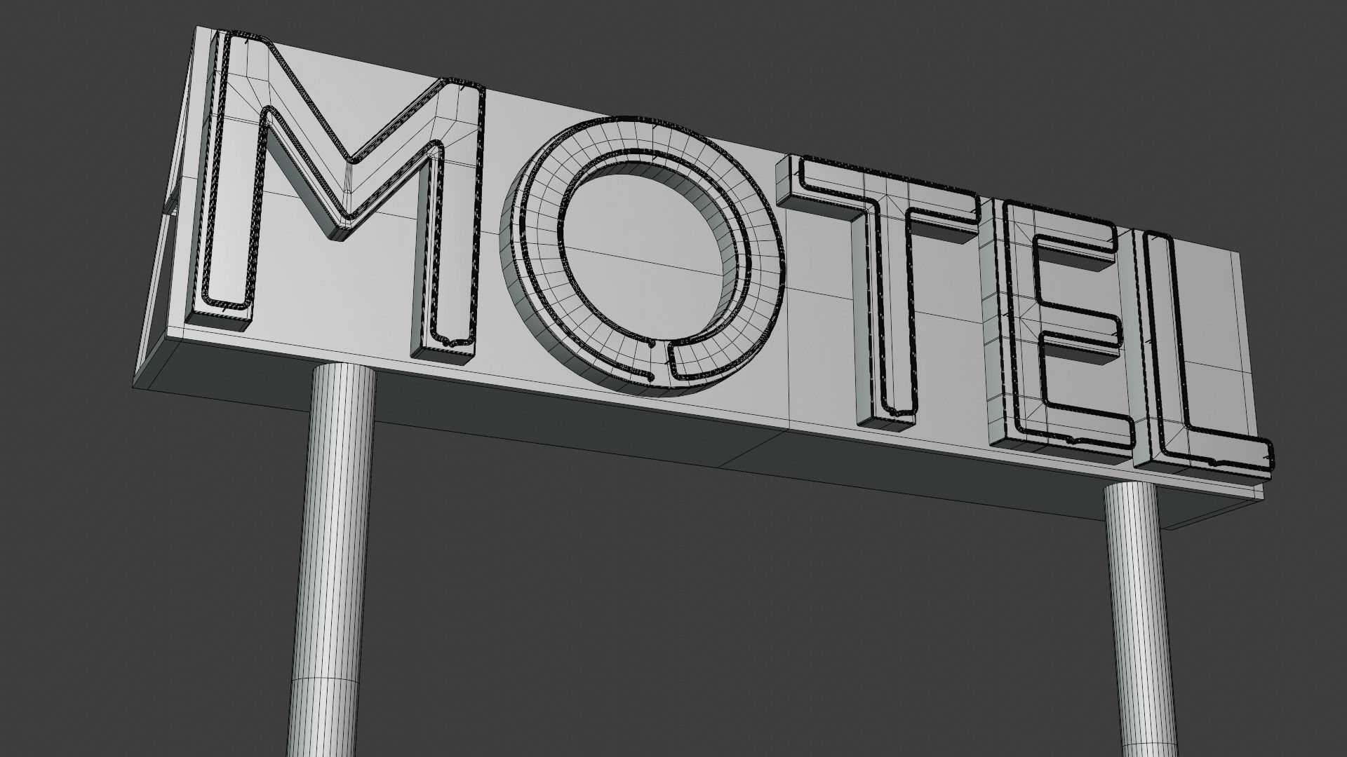 MOTEL billboard 3D model_4