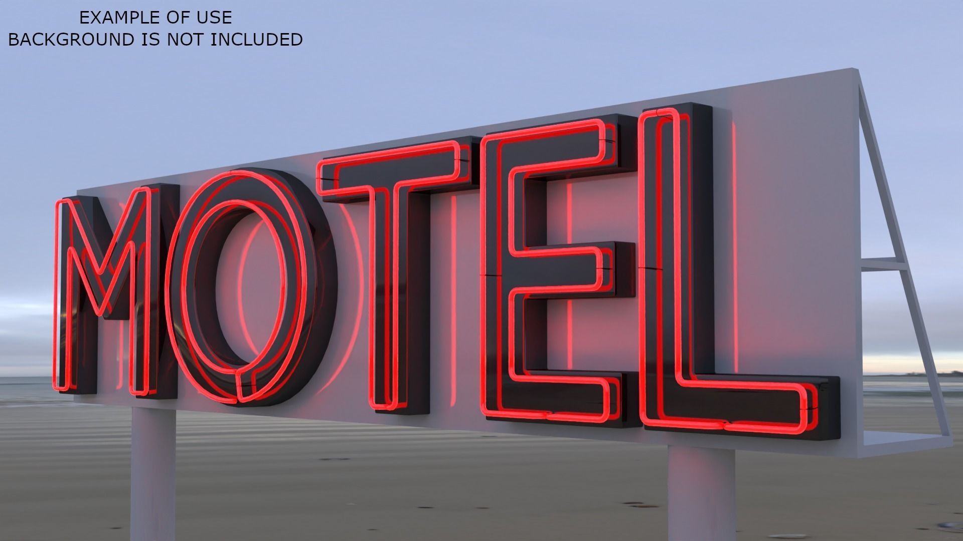 MOTEL billboard 3D model_1