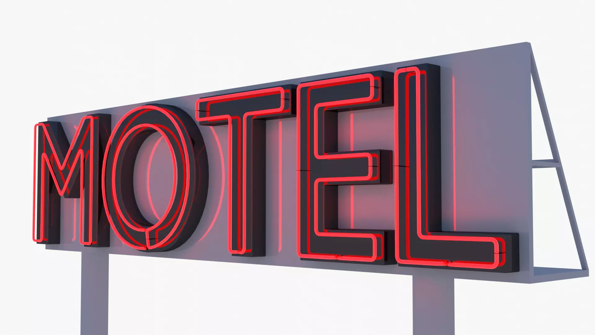 MOTEL billboard 3D model_0