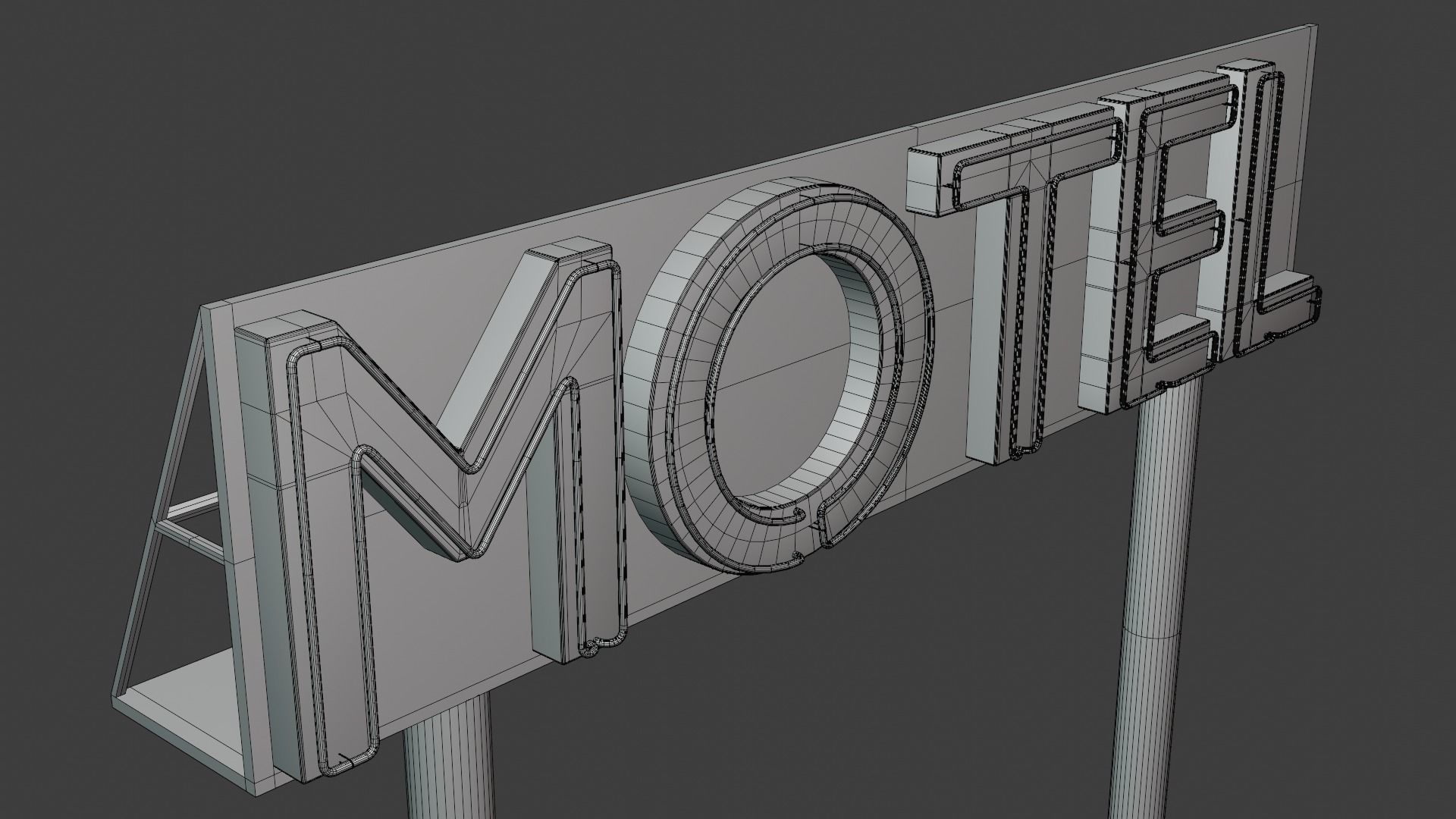 MOTEL billboard 3D model_8