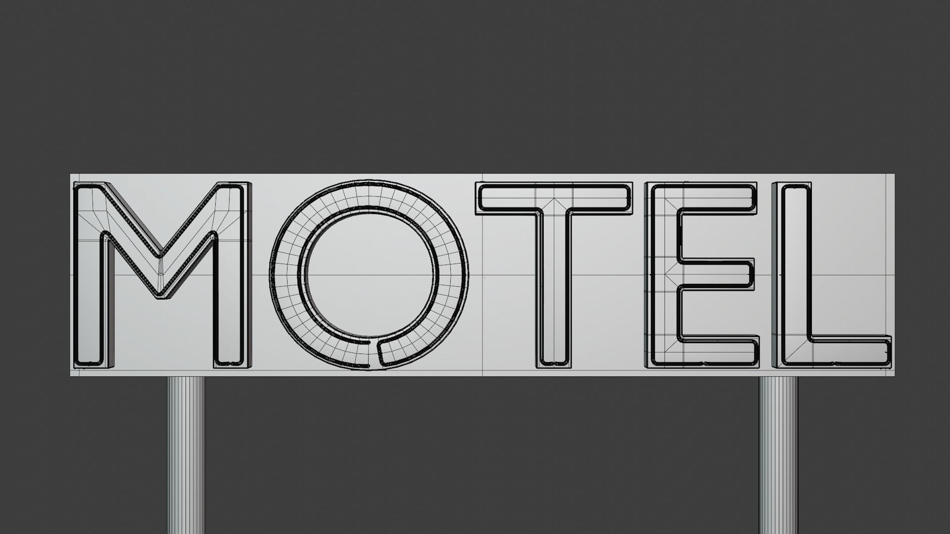 MOTEL billboard 3D model_6