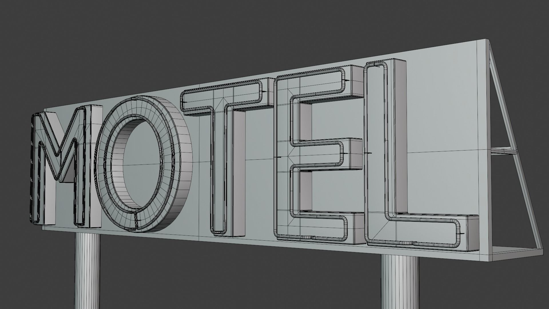 MOTEL billboard 3D model_2
