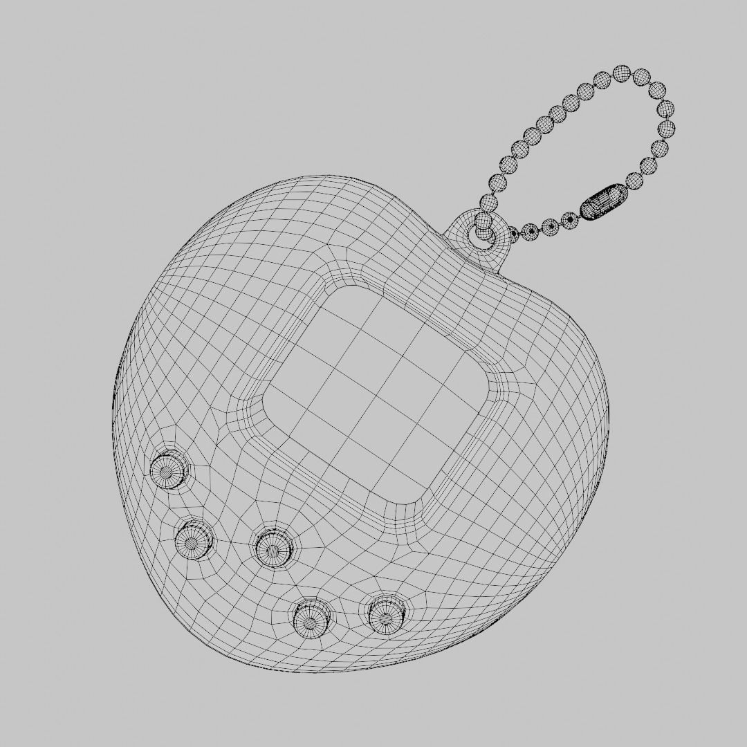 Tamagochi Pink Handheld Toy Low-poly 3D model_6