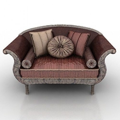 Sofa White Couch 3D 3D model