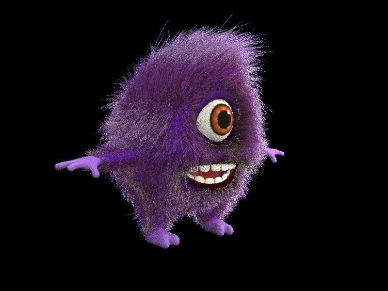 cartoon monster Low-poly 3D model_5