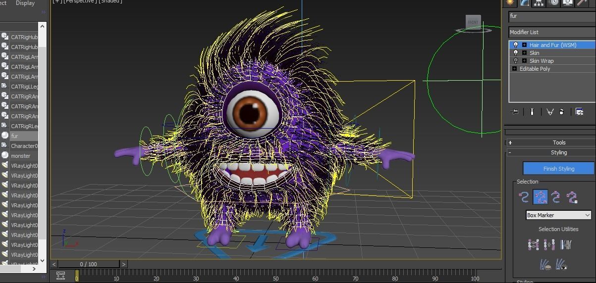cartoon monster Low-poly 3D model_12
