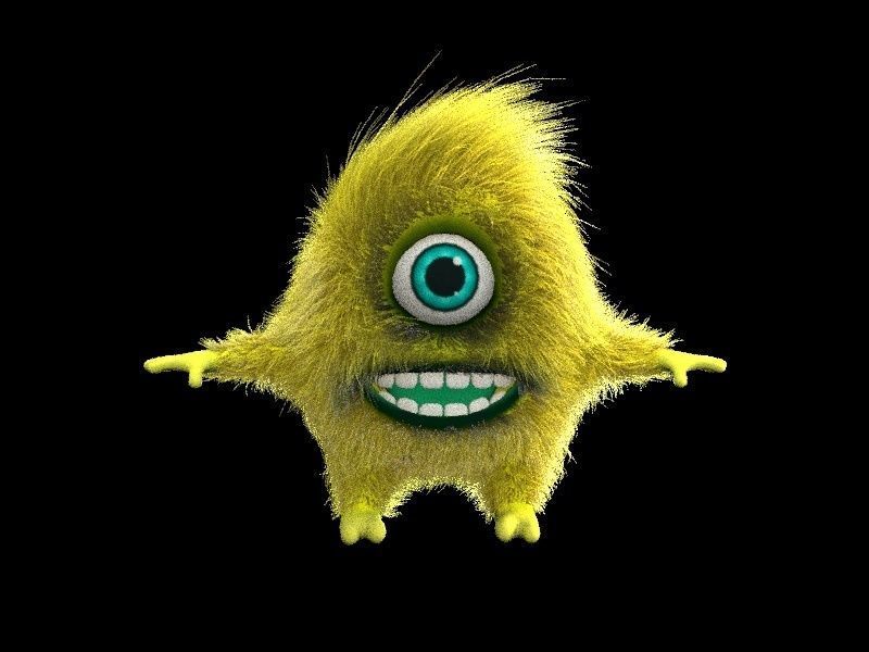 cartoon monster Low-poly 3D model_8